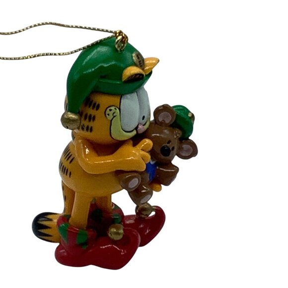Vtg Garfield Christmas Ornament Pooky Teddy Bear 1996 Enesco Figurine 3” Tall - Picture 3 of 5